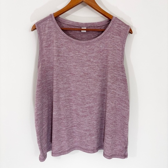 Yogalicious sleeveless heathered purple yoga top - Picture 1 of 2